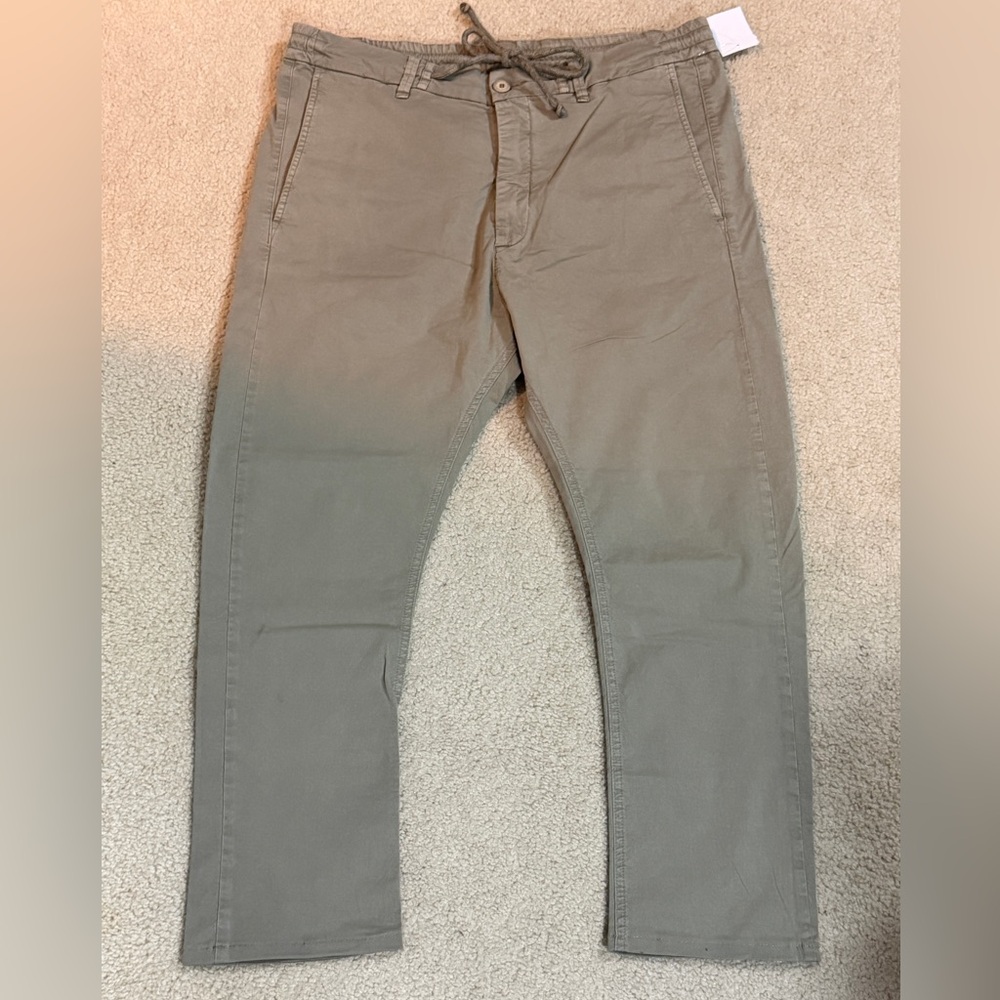 Poeme Bohemien Men's Drawstring Military Green slim fit chinos - Size 30